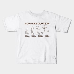 Funny Office Quote Coffee Lover Coffeevolution Evolution Kids T-Shirt